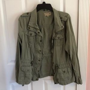 Army-style green jacket